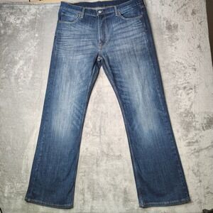 Levis 527 Jeans Men 38x32 Fit 37x33 Blue Bootcut Mid Rise Dark Wash Preppy Denim